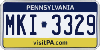 PA license plate MKI3329