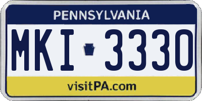 PA license plate MKI3330
