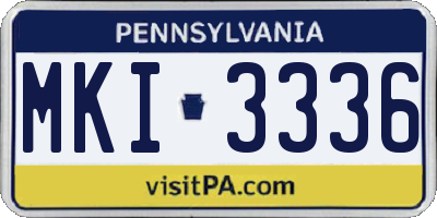PA license plate MKI3336