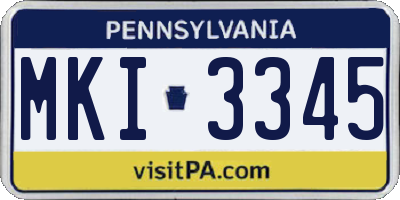 PA license plate MKI3345