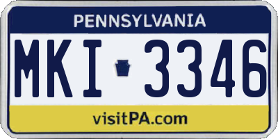 PA license plate MKI3346