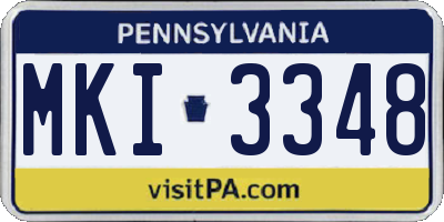 PA license plate MKI3348