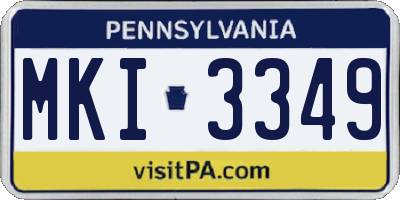 PA license plate MKI3349