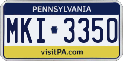 PA license plate MKI3350