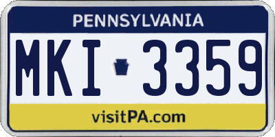 PA license plate MKI3359