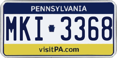 PA license plate MKI3368