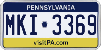 PA license plate MKI3369