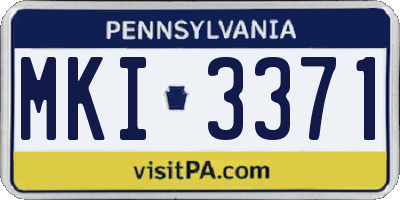 PA license plate MKI3371