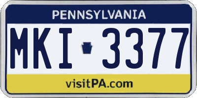 PA license plate MKI3377