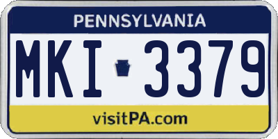 PA license plate MKI3379
