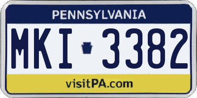 PA license plate MKI3382
