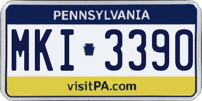 PA license plate MKI3390