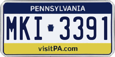 PA license plate MKI3391