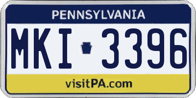 PA license plate MKI3396