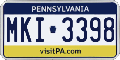 PA license plate MKI3398