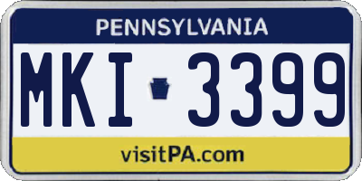 PA license plate MKI3399