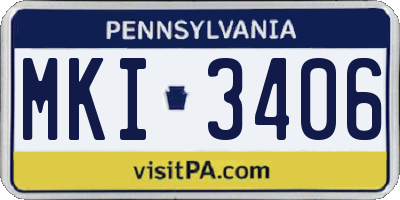 PA license plate MKI3406