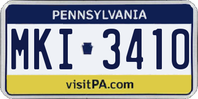 PA license plate MKI3410