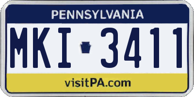PA license plate MKI3411