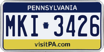 PA license plate MKI3426