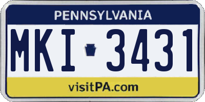 PA license plate MKI3431