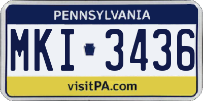PA license plate MKI3436