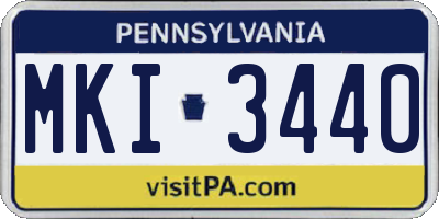PA license plate MKI3440