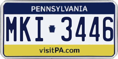 PA license plate MKI3446