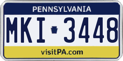PA license plate MKI3448