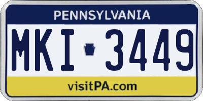 PA license plate MKI3449