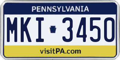 PA license plate MKI3450