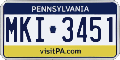 PA license plate MKI3451