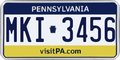 PA license plate MKI3456