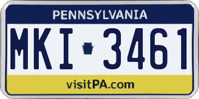 PA license plate MKI3461