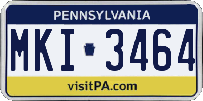 PA license plate MKI3464
