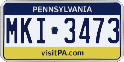 PA license plate MKI3473