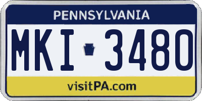 PA license plate MKI3480