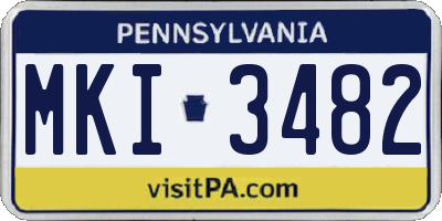 PA license plate MKI3482