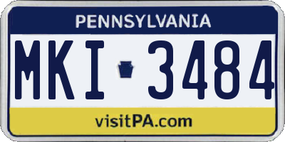 PA license plate MKI3484