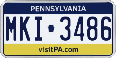 PA license plate MKI3486