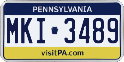PA license plate MKI3489