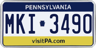 PA license plate MKI3490