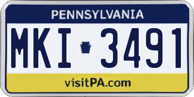 PA license plate MKI3491