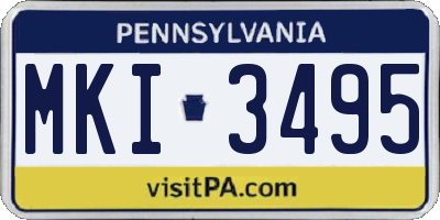 PA license plate MKI3495