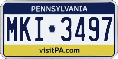 PA license plate MKI3497