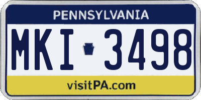 PA license plate MKI3498