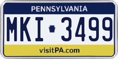 PA license plate MKI3499