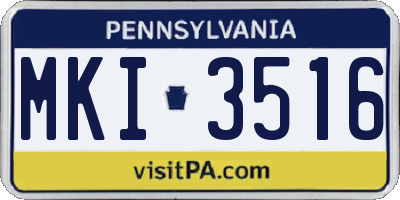 PA license plate MKI3516