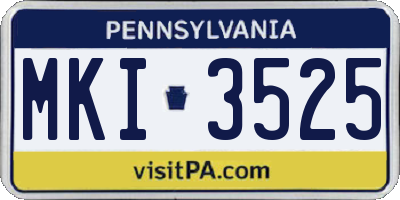 PA license plate MKI3525