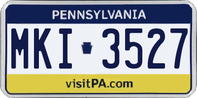PA license plate MKI3527